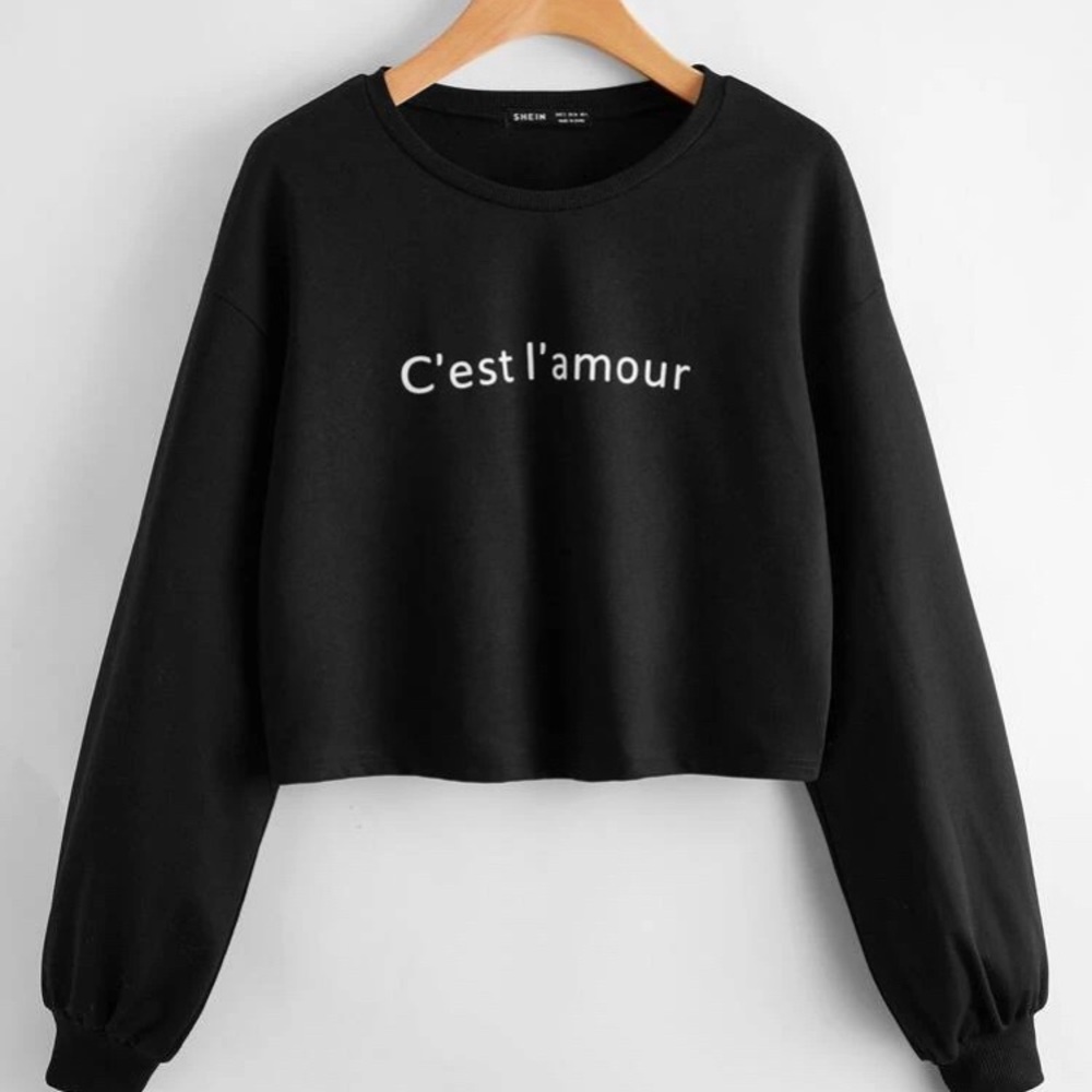 Letter graphic drop shoulder sweatshirt